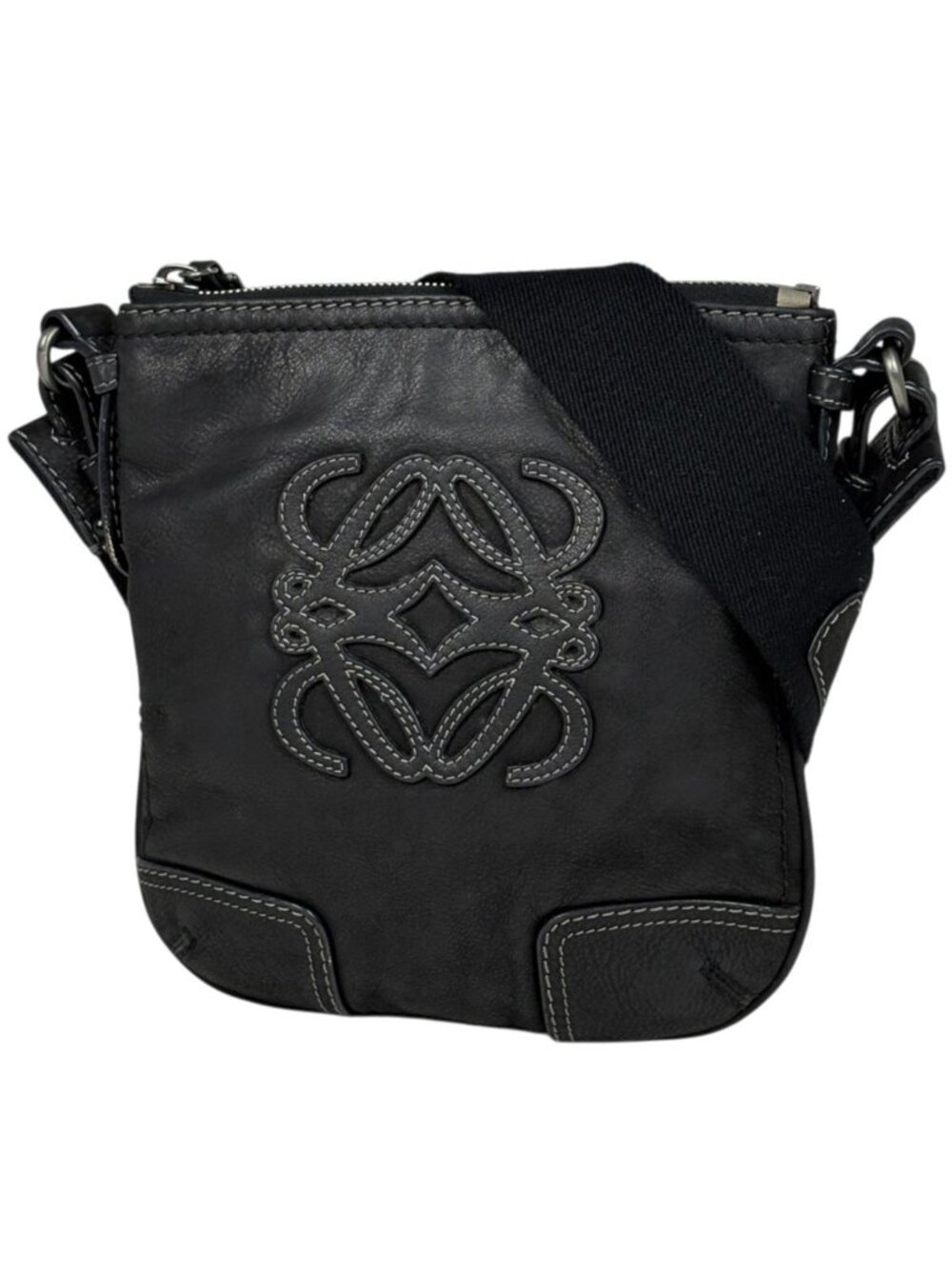 Loewe Shoulder Bag Anagram Leather Black